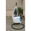 White Resin Wicker Swing Chair , Hand-Woven Rattan Hanging Chair thumbnail-1