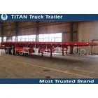 40FT 2 Axles Flat Bed Container Delivery Trailer With 12 Pcs Container Lock thumbnail-1