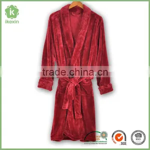 Luxurious Flannel Satin Men Brushed Hemmed Bathrobe Set thumbnail-4