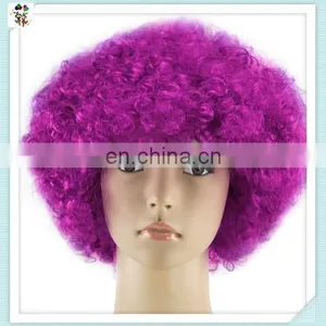 Sports Fan Crazy Party Cheap Purple Big Curly Afro Wigs HPC-0034 thumbnail-2