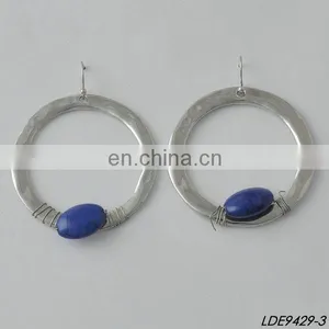 2016 Fashion Gold Plated Circle Turquoise Hanging Earring Hoop Earring thumbnail-4