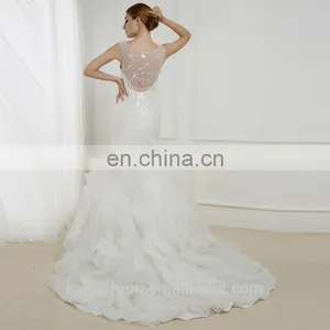 EB2697 Hot Top Heavy Beaded See Through Back Mermaid Wedding Dress thumbnail-2