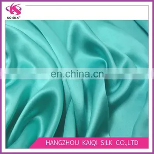 Hot Sale Chinese Silk Satin 100% Silk Charmeuse Fabric Blue Teal Plain Dyed Silk Satin Fabric for Dress | Kaftan 2017 thumbnail-1