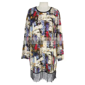 2017 Old Women Boho Frill Prirnt Tunic Guangzhou Supplier thumbnail-1