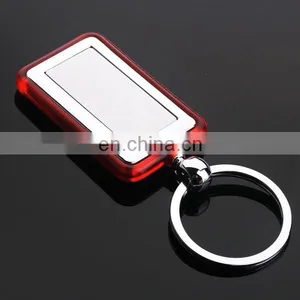 SQUARE SHAPE ACRYLIC PLASTIC KEYCHAIN METAL thumbnail-1