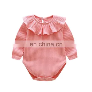 Infants & Toddler Clothes Rib Cotton Ruffle Princess Baby Girls Romper thumbnail-5