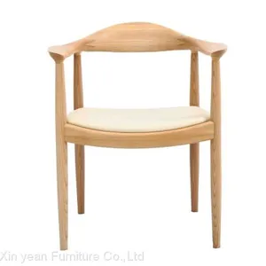 Wood Kennedy Chair With Genuine Leather Seat Cushion Chairs for Desk Large Oak Dining Sets thumbnail-1