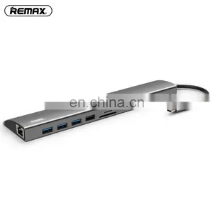 Remax Ru-u70 Hanmo Series Eleven In One Usb Type-c Adapter With Gigabit Network Docking Station For Laptop thumbnail-3