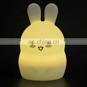 2020 New Design Animal Shaped Cute Rabbit LED Night Light Silicone Night Lamp For Kids thumbnail-2