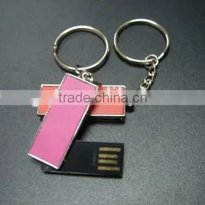 Noble Colorful Super Slim Metal Swivel USB Flash Drive With Key Ring thumbnail-2