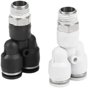Male Thread Y Type PX4mm-12mm OD Hose Tube One Touch Pneumatic Fitting thumbnail-1