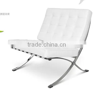 White Colour Modern Style Leather Barcelona Chair thumbnail-4