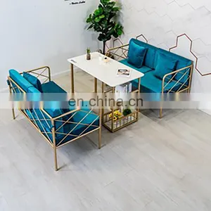 Beauty Salon Station Waiting Sofa Barber Shop Reception Couch Velvet Waiting Chair thumbnail-5