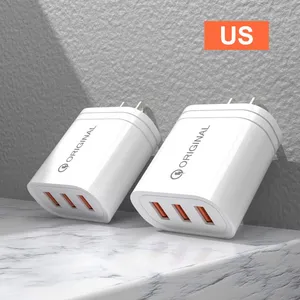 2022 Hot Selling US EU Charger Plug 3USB Port Mobile Phone Charger for Iphone for Huwei for Xiaomi thumbnail-5