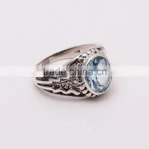 BLUE TOPPAZ RING ,925 Sterling Silver Jewelry Wholesale,WHOLESALE SILVER JEWELRY,SILVER EXPORTER,SILVER JEWELRY FROM INDIA thumbnail-2