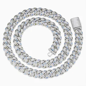 Shining Star Jewelry 8mm 10mm 12mm 14mm Moissanite Miami Cuban Link Chain thumbnail-3