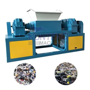 Large Tin Cans Beverage Bottle Branch Shredder Dual Axis Metal Waste Shredding Machine EPC thumbnail-1