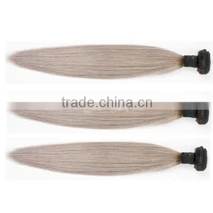New Arrival Brazilian Straight 3pcs/lot Ombre Silver Grey Hair Weaving 1b/gray Two Tone Brazilian Virgin Human Hair Extensions Quality Choice thumbnail-2
