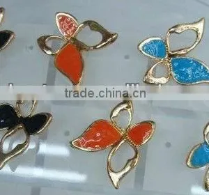 Retro Enamel Butterfly Tiny Sharp Stud Earring Pins, Fashion Alloy Stud Earring Pin thumbnail-1