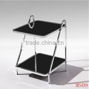 Vintage Classic Square Glass Top End Table thumbnail-1