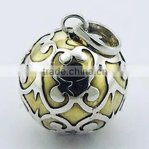 Elegant Chiming Sphere Pendant Ajoure Silver Wraps Brass Ball thumbnail-1