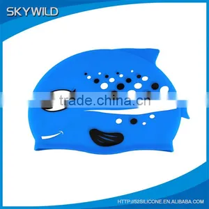 Carton Swim Cap Amazon Hot Selling Funny Silicone Swim Cap For Kid, Summer Diving Promotional Swimming Cap thumbnail-6