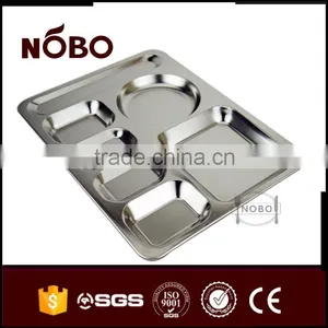 7 Big Compartments Stainless Steel Fast Food Tray thumbnail-5