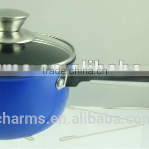 Charms Induction Cooking Pot Fabrication&stainless Steel Durm Shape Milk Pot With Glass Lid&Stainless Steel Cookware Quality Choice thumbnail-1
