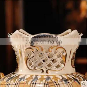 Hollow-out Original Design European Porcelain Home Decor Vase thumbnail-3