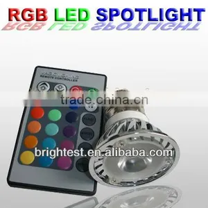 E27 3W RGB LED Spotlights thumbnail-1
