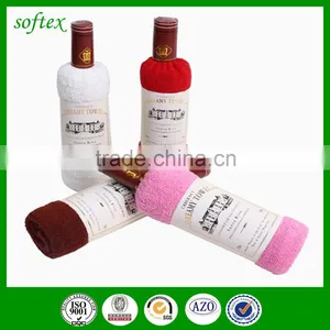 Gift Wedding Cake Towel Bottle Shape of Wine Red Towels Wine Bottle Towel Cake thumbnail-4