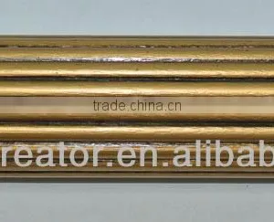 High Quality 2"Dia (50MM) Gold Round Reeded Wooden Curtain Rods (Poles); Accessories; Window Drapery Hardwares thumbnail-1