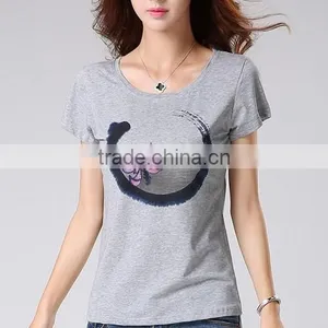 Literature and Art of Cotton Print Women Cultivate One's Morality Short Sleeve Thin Half Sleeve of Fat Women t Shirt thumbnail-3