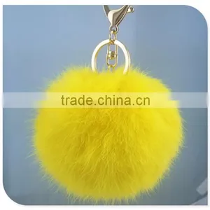 Real Rabbit Fur Ball Furry Ball Keychain for Mobile Phone Tag,Handbag Charm Keychain thumbnail-4