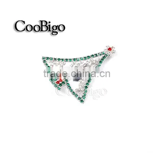 Fashion Jewelry Inlay Rhinestone Chain Welding Christmas Tree Pin Brooch Christmas Party Gift Promotion Apparel Accessories thumbnail-2
