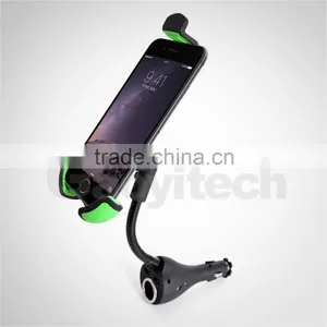 2016 High Quality Dual Usb and Cigarette Hole Car Mobile Phone Charger and Holder thumbnail-5