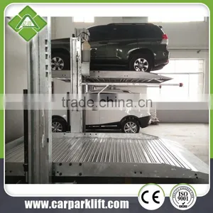 Two Level 2 Post Tilt Parking Lift/ Double Stack Parking System/ Hydraulic Car Park Lift thumbnail-3