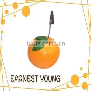 Memo Holder Orange W/two Leaves Forest Green thumbnail-1