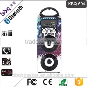 BBQ KBQ-604 10W 1200mAh Battery Dual 3 Inch Subwoofer Mini Portable Karaoke Player Bluetooth Karaoke Speaker System thumbnail-6