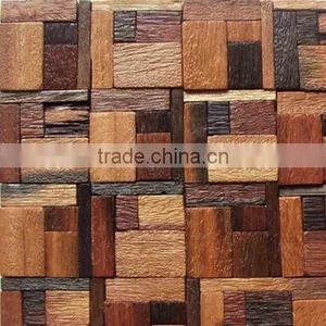 HML14 European Style Wood Mosaic Artwork Wall Tile thumbnail-1