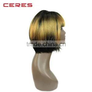 Wholesale Natural Look Premium Bob Wig 2T Blonde Ombre Wig for Black Women thumbnail-5