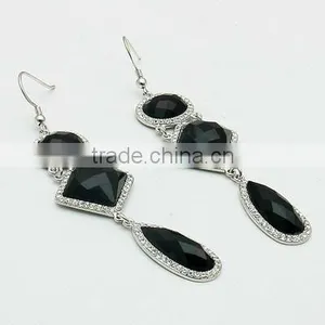 925 Sterling Silver Black Agate Bracelet Sets thumbnail-3
