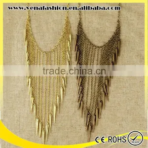 Gold Silver Bullet Tassel Women Accessories Necklace thumbnail-4