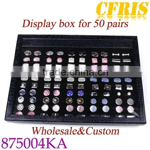 Wholesale Leather Display Cufflink Box for 50-pair thumbnail-1