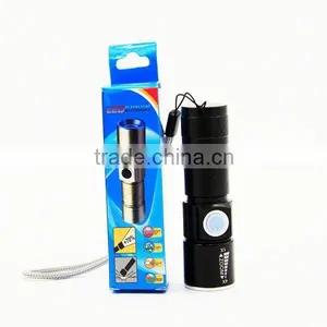 C92 Build in Battery Promotional Zoomable Mini USB POWER BANK Flashlight thumbnail-4