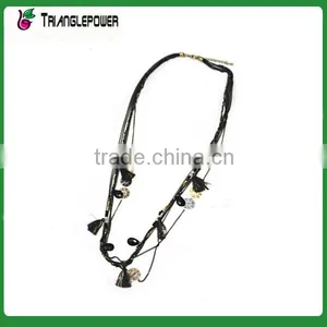 Fashion Metal Multi-layer Chain Necklace With Tassels and Rhinestones thumbnail-1