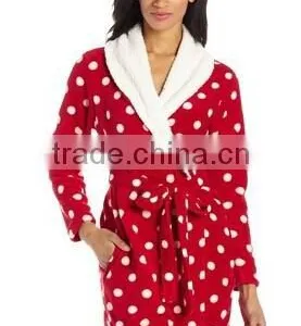 Women Wholesale Coral Fleece Microfiber Leopard Bathrobe thumbnail-2