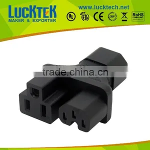 IEC 320 C14 Male to US Female + C15/C13 Female Adapter thumbnail-1