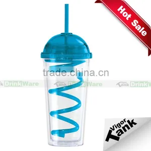 Translucent Reusable Plastic Cup With Dome Lid thumbnail-1