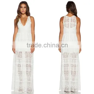2016 New Design Ladies' White Lace Dress, Good Time Usa Dress in Lace Fabric Latest Lace Dress Designs Photos thumbnail-5